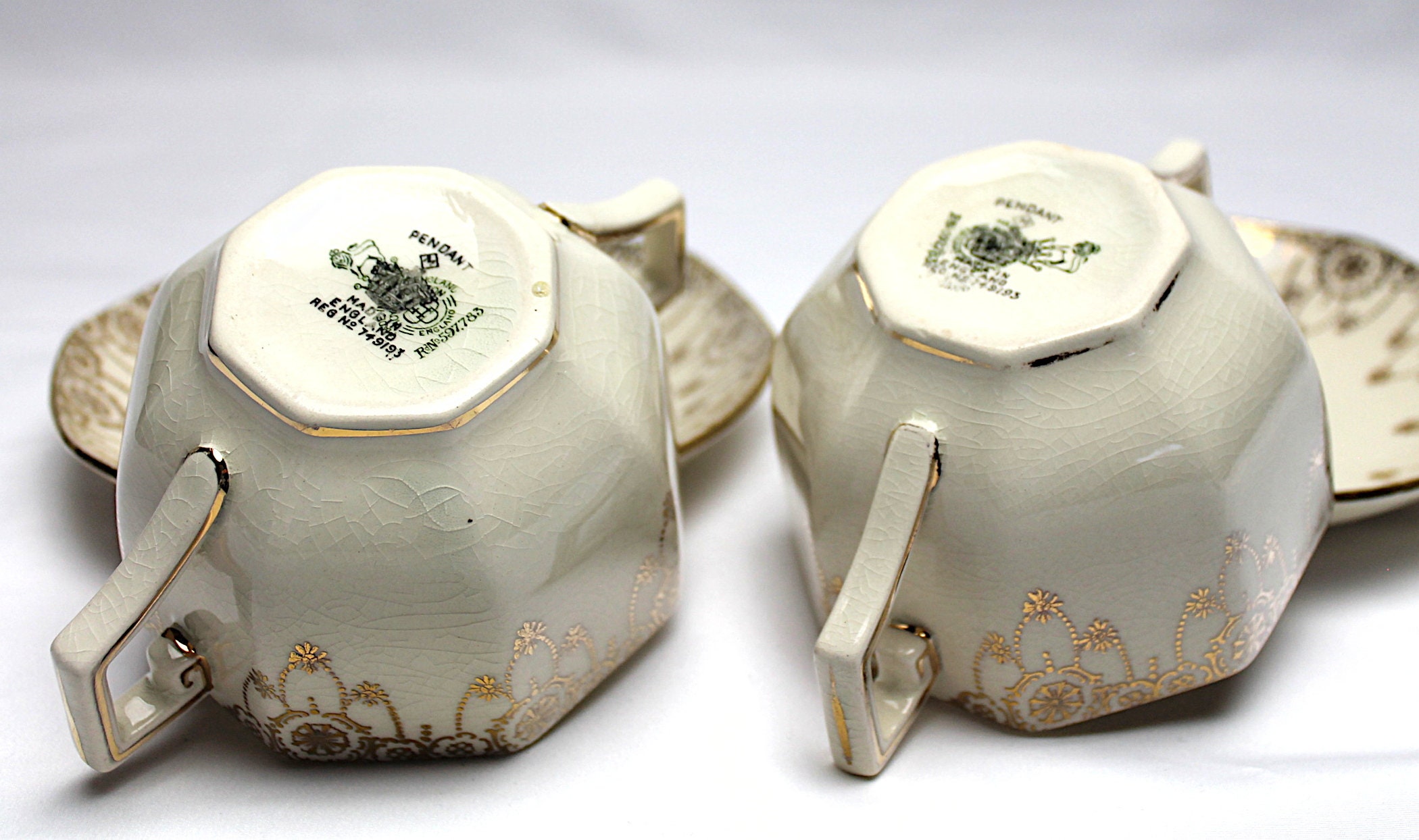 A Pair of Vintage Royal Doulton Two Handle Teacups &Saucers in Etsy