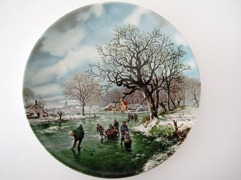 Poole Pottery Transfer Plate Landscape In Winter After Painting By B.C.Koekkoek