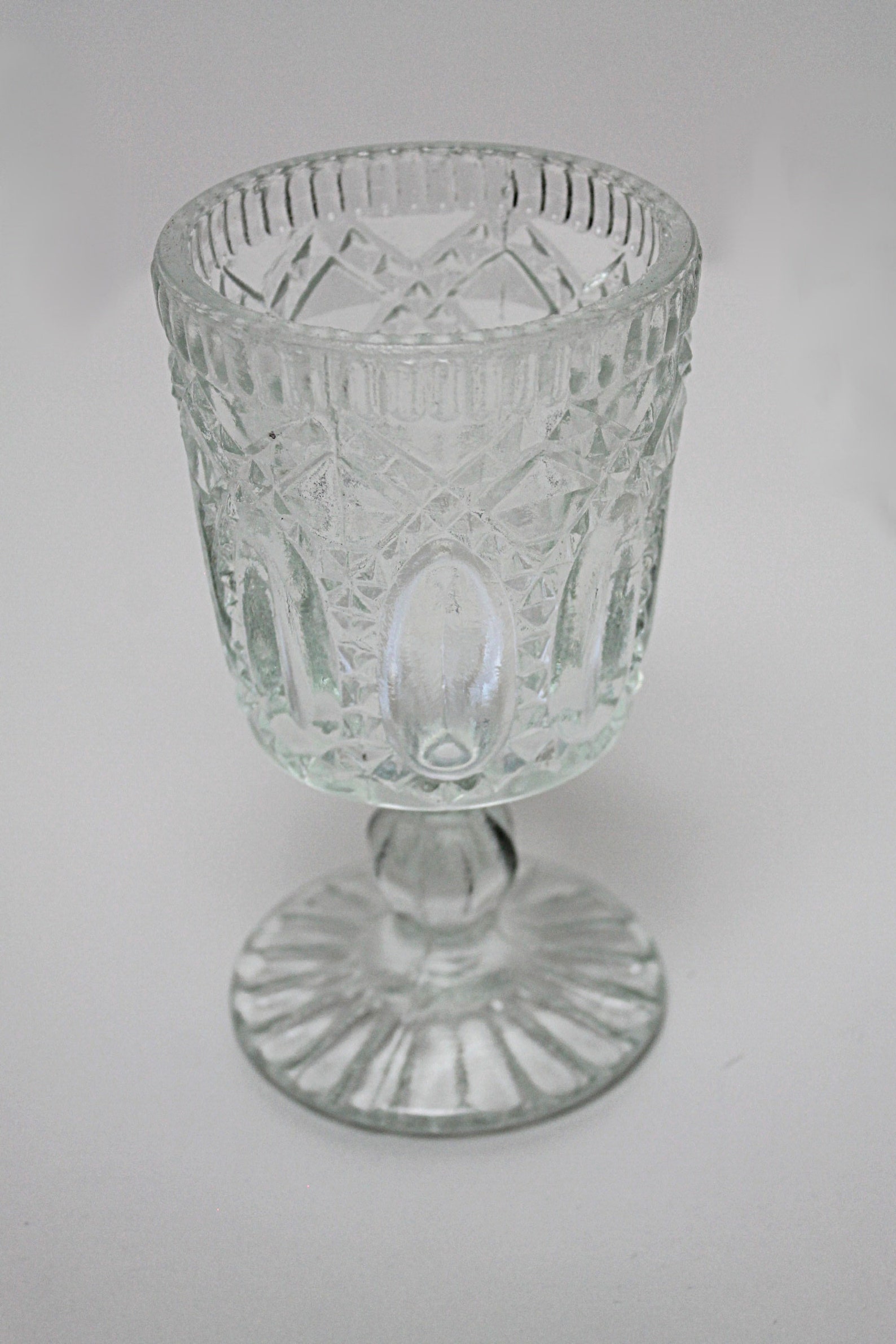 Vintage Pressed Glass Celery Vase 7 inches 18 cm Etsy