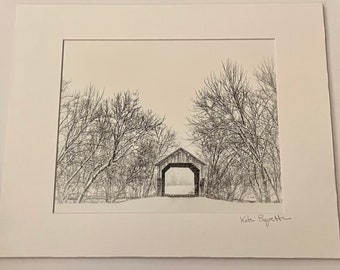 Snowstorm and a Covered Bridge