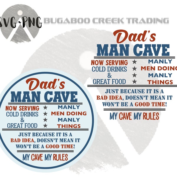 Man Cave SVG, Dad's Man Cave SVG, Father's Day Man Cave SVG, Man Cave Rules, Laser Cut, Silhouette Cameo, Cricut