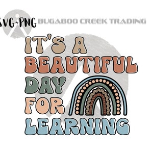 Beautiful Day, leren, retro, leraar cadeau, terug naar school, SVG, PNG, sublimatie, shirtontwerp, commercieel gebruik, silhouette cameo, Cricut