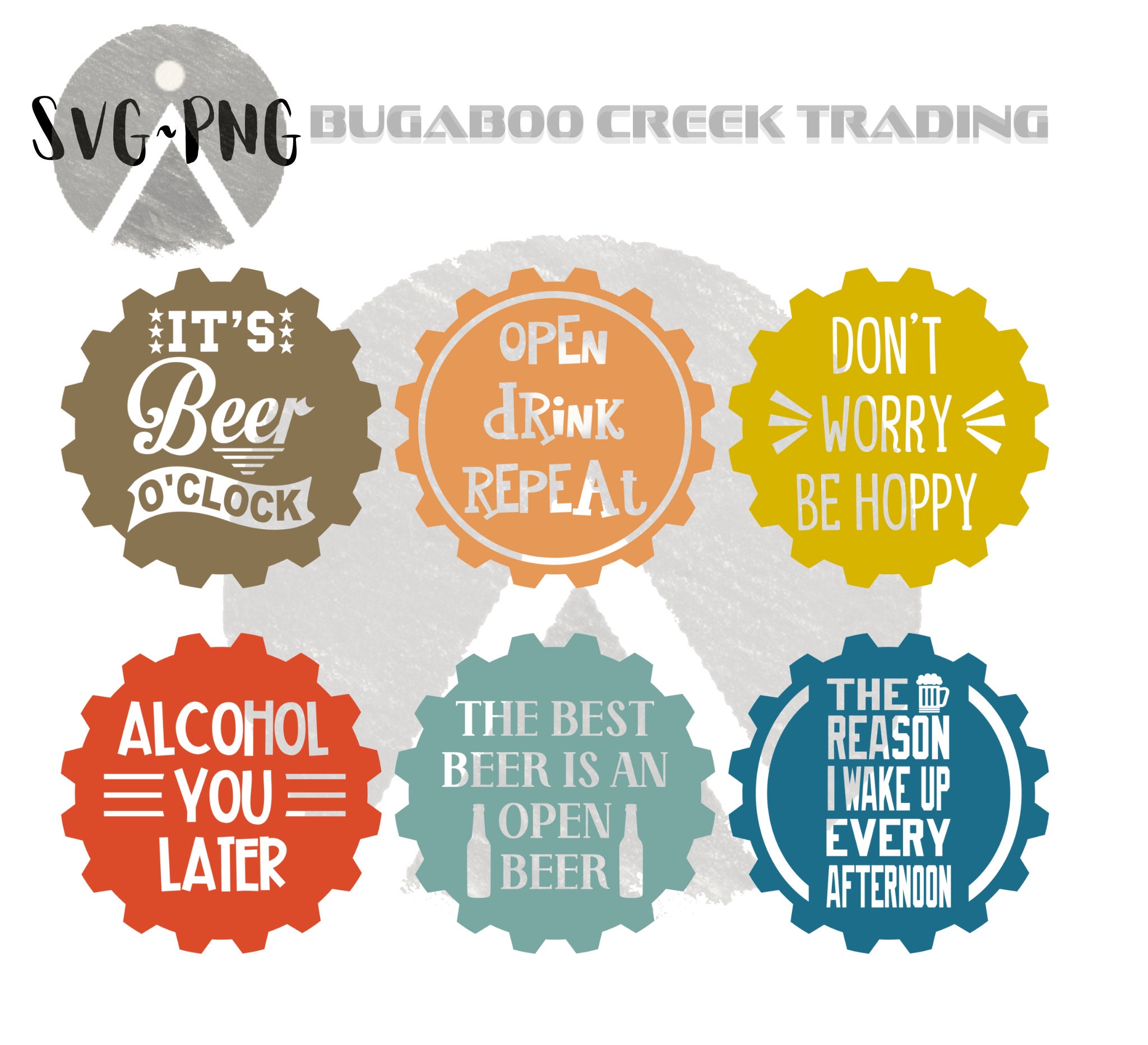 Beer Coasters Beer Cap SVG Digital Bundle Humorous Quotes Etsy