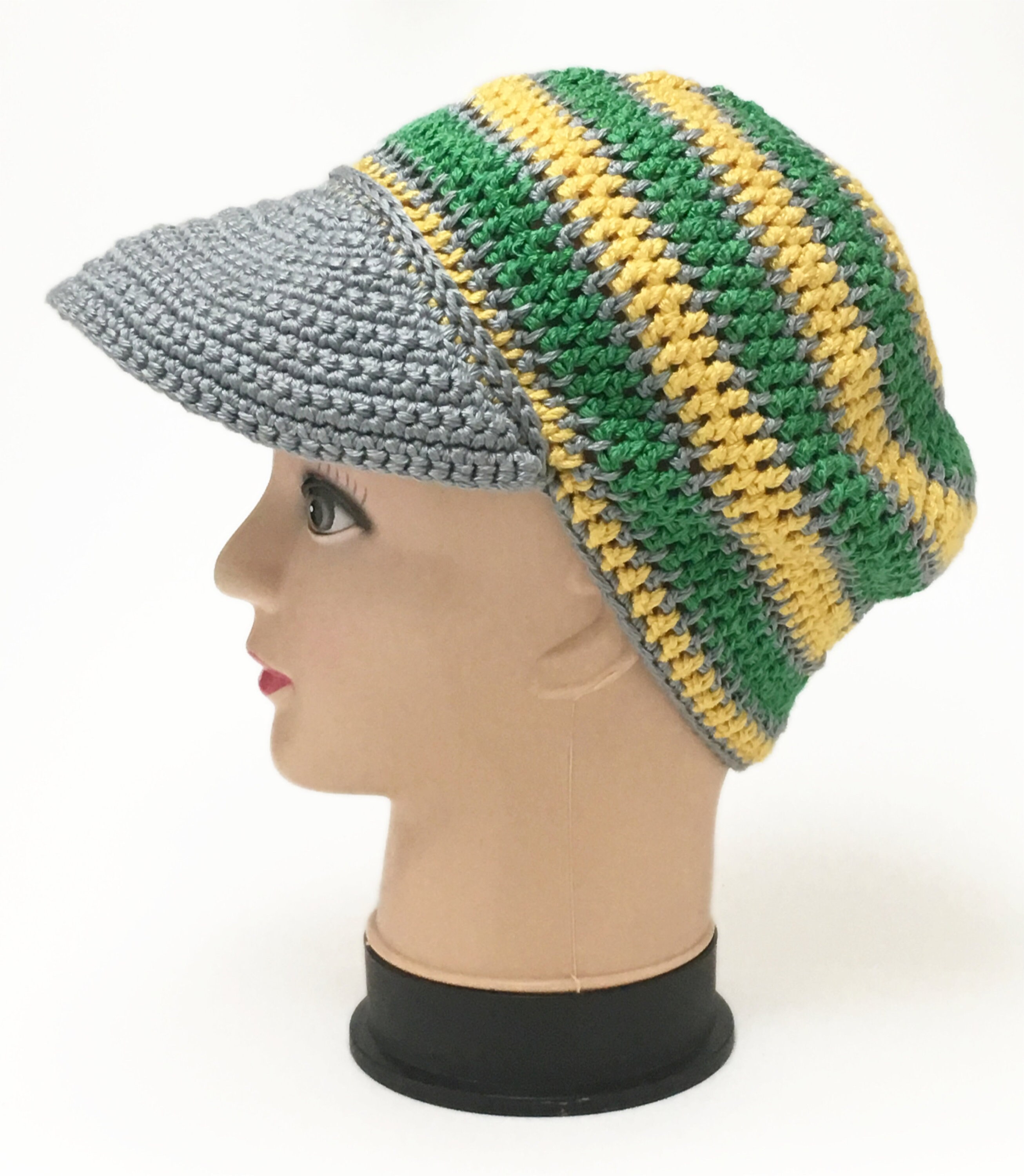 crochet cap with brim