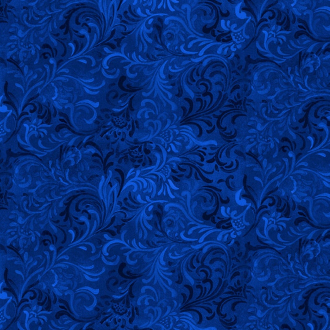 Royal Blue Embellishment Wilmington Prints Premium Cotton Quilting