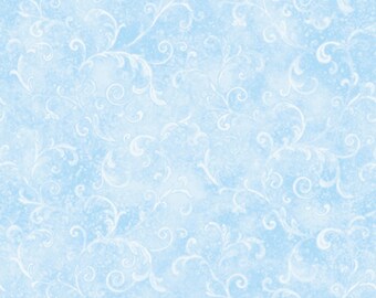 Light Blue Filigree - Wilmington Prints Essentials Premium Cotton Quilting Fabric By The Yard - 1810-42324-400 - Cut to Order -FREE SHIPPING