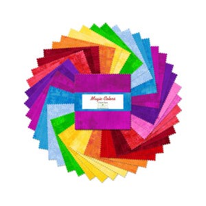 Magic Colors 5 Karat Gems - Wilmington Prints - Premium Quilting Precut Fabric - 42 5&quot; x 5&quot; Squares - 507-14-507