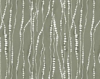 Green Dotted Stripe - Wilmington Prints Au Naturel 3041-17823-711 - Premium Cotton Quilting Fabric By The Yard Cut to Order