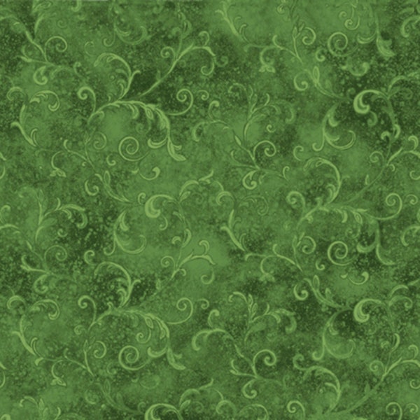 Dark Green Filigree - Wilmington Prints Essentials 1810-42324-779 - Premium Cotton Quilting Fabric By The Yard Cut to Order