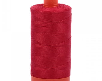 Aurifil Mako Red 50wt Thread - 1300m/1422yd - A1050-2250 - Large Spool - Quilting Thread - Sewing Thread - Embroidery Thread