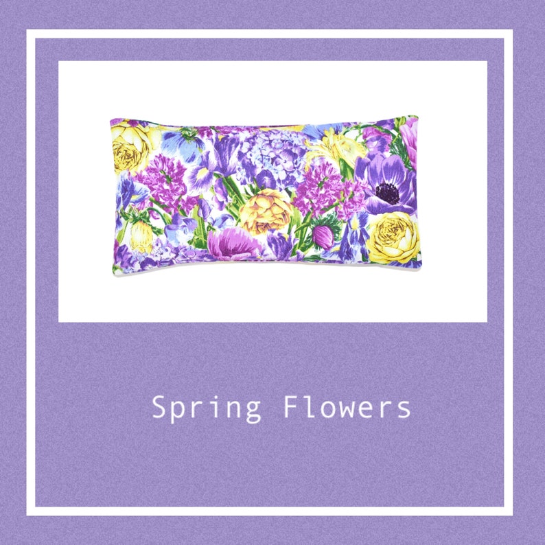 Weighted Eye Pillow Lavender Unscented Relaxation Aromatherapy Spa Yoga Meditation Gift Removable Cover Pick Your Fabric Spring Flowers
