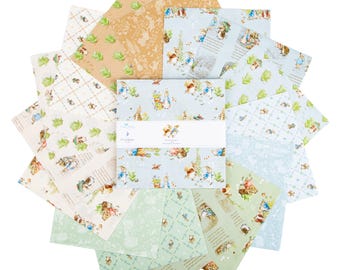 Peter Rabbit & Benjamin Bunny 10" Stacker - Riley Blake 10-17250-42 - Quilting Precut Fabric - 42 of 10" x 10" Squares