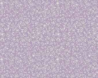 Au Naturel Ivory on Purple Floral Doodle - Wilmington Prints 3041-17820-611 - Premium Cotton Quilting Fabric By The Yard Cut to Order