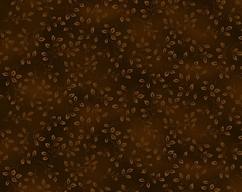 Sepia Brown Vines 7755-39 - Henry Glass Folio Basics Premium Cotton Quilting Fabric By The Yard - Cut to Order