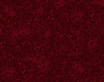 Dark Red Climbing Vine - Wilmington Prints Essentials 1887-38717-339 - Premium Cotton Quilting Fabric By The Yard Cut to Order