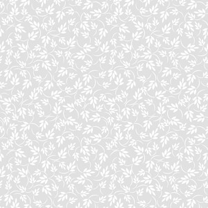 White on White Leaves - P & B Textiles Premium Cotton Quilting Fabric By The Yard - Cut to Order - RA11772-W