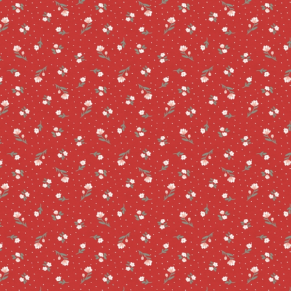 Red Small Floral - Wilmington Prints Fresh & Sweet Cotton Quilting Fabric By The Yard - Cut to Order - 3024-88651-317