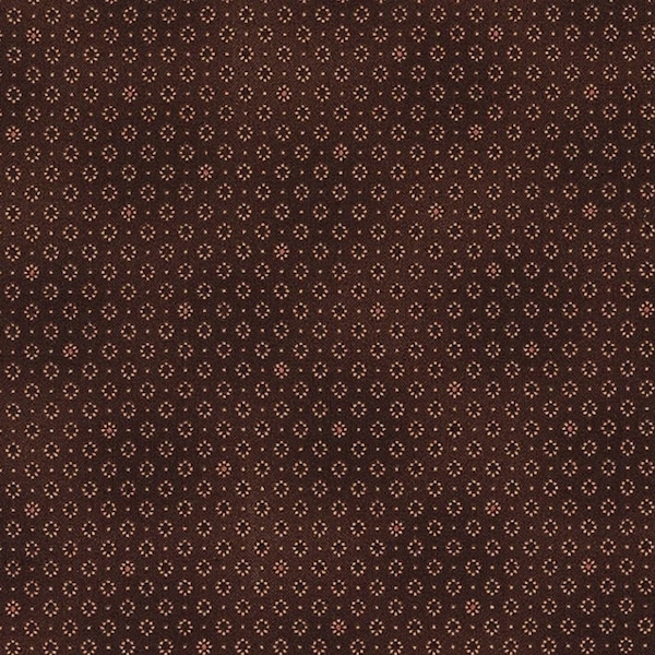 Chocolate Dotted Diamonds - Henry Glass Premium Cotton Quilting Fabric By The Yard - Cut to Order - Scraps of Kindness 681-33