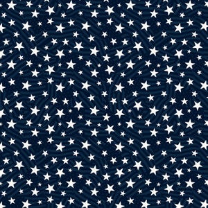 Navy Stars & Stripes All Over - Wilmington Prints Stars of Valor Premium Cotton Quilting Fabric By The Yard - 3028-30089-441 - Cut to Order