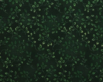 Dark Green Vines - Henry Glass Folio by Color Principle Premium Cotton Quilting Fabric By The Yard - Cut to Order - 7755-68