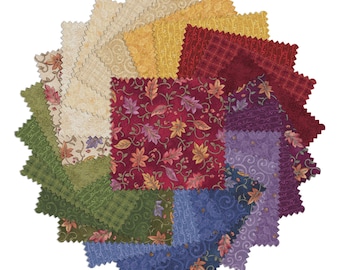 Autumn Breeze 5 x 5 Pack - Benartex ATBR5PK - Premium Cotton Quilting Precut Fabric - 42 5" x 5" Squares