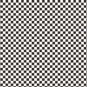 May include: A seamless pattern featuring a classic checkerboard design. The pattern consists of evenly sized black and white squares, creating a bold and graphic visual effect. The squares have a slightly textured appearance.
