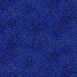 Royal Navy Leafy Scroll - Wilmington Prints Premium Cotton Quilting Fabric By The Yard - 1402-26035-446 - Cut to Order