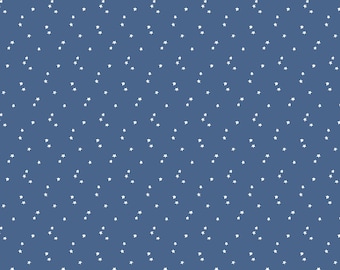 White Stars on Blue - Riley Blake Designs Seasonal Basics C657-BLUE - Premium Cotton Quilting Fabric By The Yard Cut to Order