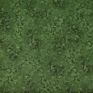 Very Dark Green Scroll - Wilmington Prints Premium Cotton Quilting Fabric By The Yard - Cut to Order - 1077-89025-799