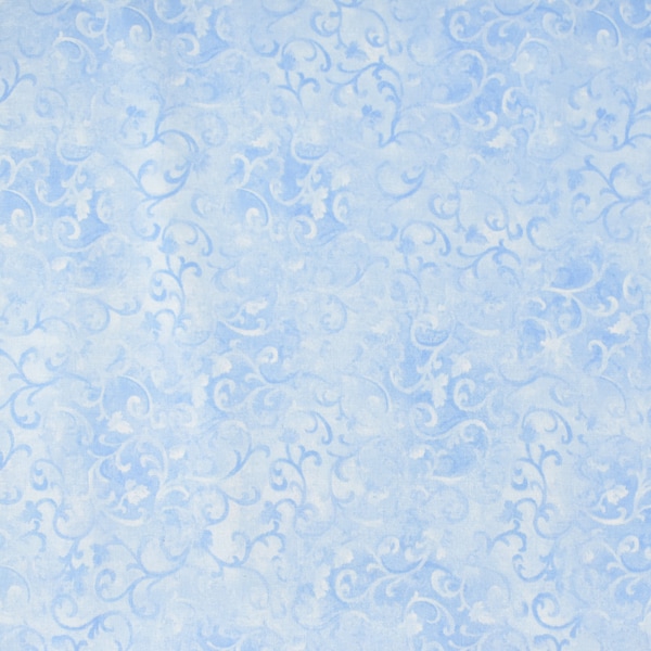Light Blue Scroll - Wilmington Prints Essentials Premium Cotton Quilting Fabric By The Yard - Cut to Order - 1077-89025-411