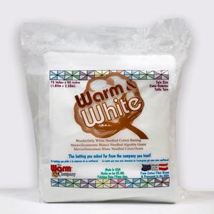 Warm & White Twin Size (72&quot; x 90&quot;) Cotton/Poly Batting - The Warm Company
