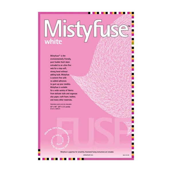 White Mistyfuse Fusible Applique Web - 12 Inch Wide by the Yard - EAMW06