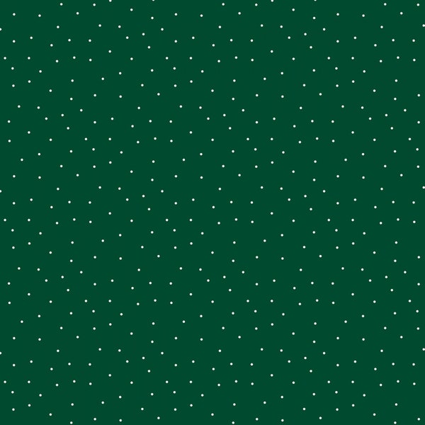 Dark Green with White Pindots - Wilmington Prints Classics Premium Cotton Quilting Fabric By The Yard - 1817-39131-791 - Cut to Order