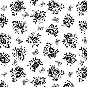 White Bouquet Toss - Wilmington Prints Shadow Blooms - Premium Cotton Quilting Fabric By The Yard - 3068-40055-199 - Cut to Order