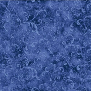 Dark Blue Filigree - Wilmington Prints Essentials Premium Cotton Quilting Fabric By The Yard - Cut to Order - 1810-42324-440