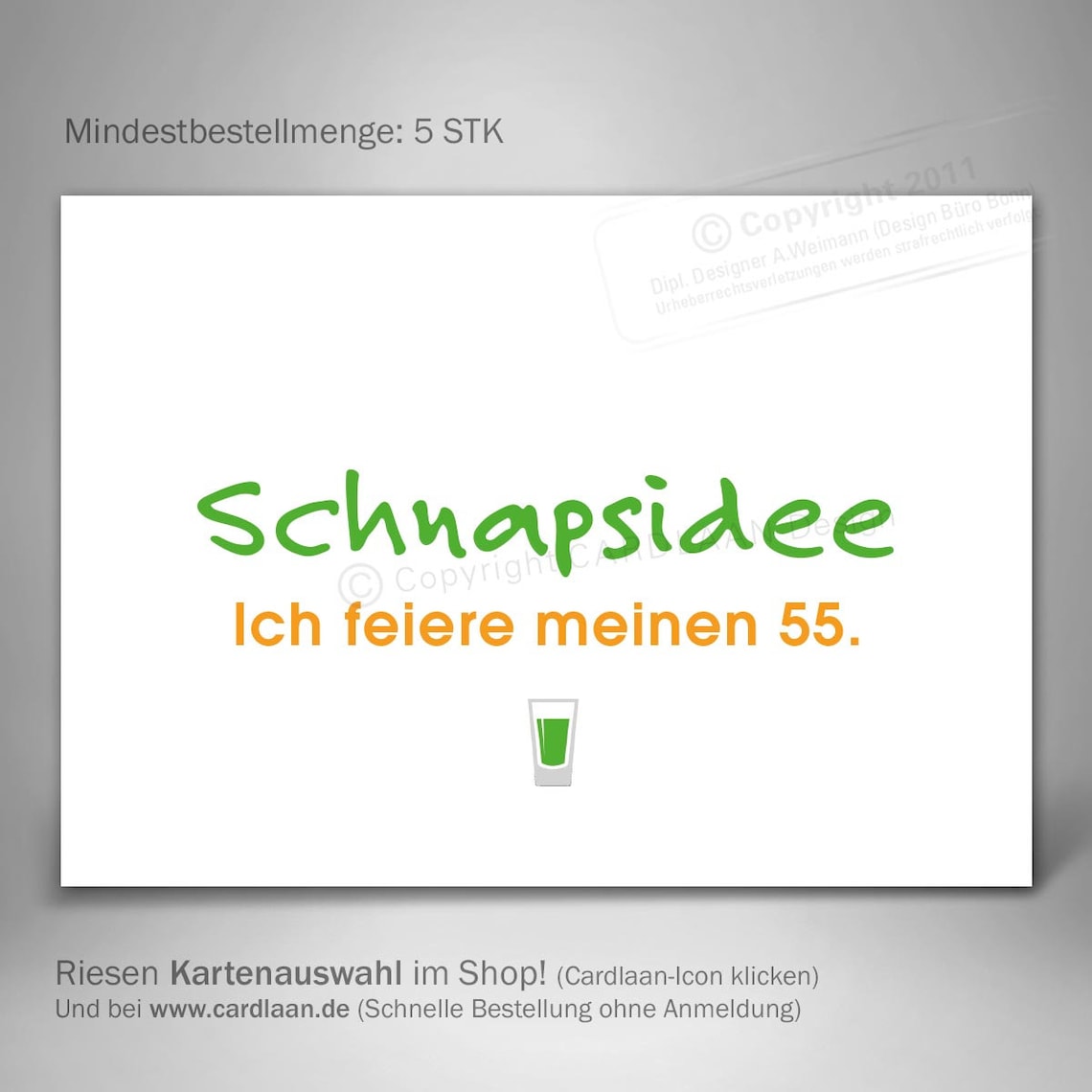 Einladungen 55. Geburtstag Schnapszahl Witzige Karte 55 Etsy.de