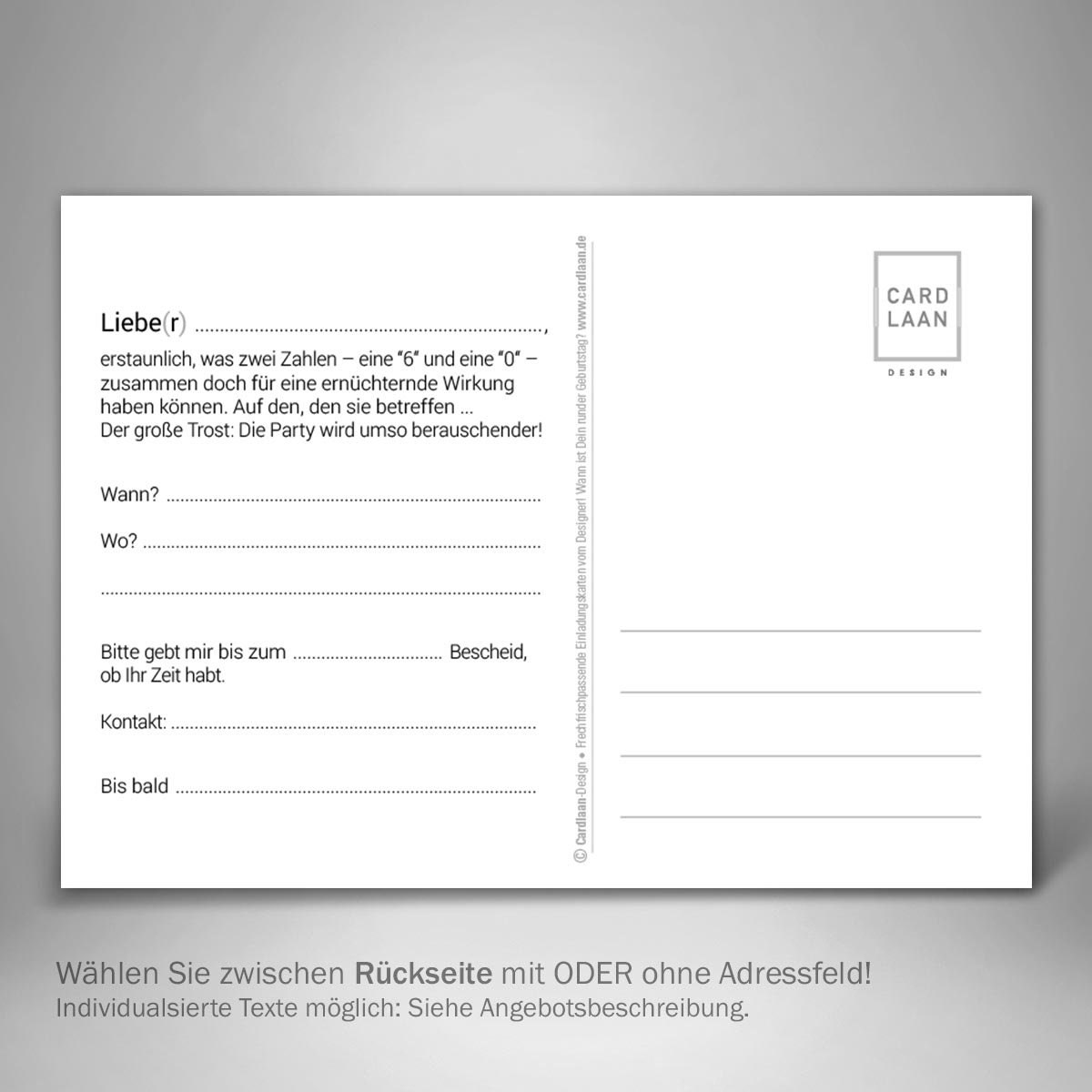Einladung 60. Geburtstag I 60. Karten I Einladung Spruch lustig I
