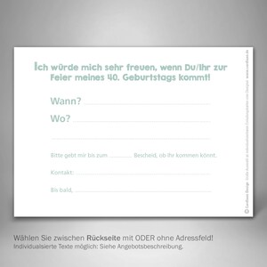 40. Geburtstag Einladung I Geburtstag Frau I Einladungskarten 40. I