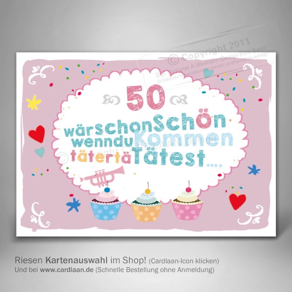 Einladungen 50 Geburtstag Fünfzigster Geburtstag Lustige Einladung Witzige Einladungskarte 50 Fünfzigster Kreative Einladung Postkarte