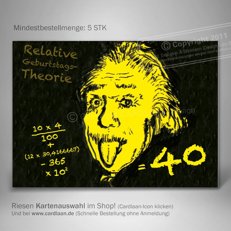 Einstein Einladungkarten 40. I Witzig Spruch Einladung I Einladungen 40