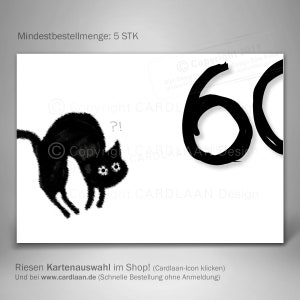 Einladungen 60. Geburtstag  I  60. Karten  I  Einladung Katze lustig  I  Tierische Einladung Frau 60 I  Einladung Mann 60 I  Katze Karte