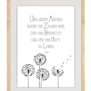 Poster, Gedicht, "Stufen" Herrmann Hesse, Illustration, Grafik, Typografie, Bild, Kunst, Text, Plakat, Wanddeko, Küchenbild, Geschenk