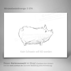 Einladungen 60. Geburtstag  I  Einladung Schwein  I  Einladung lustig 60  I  Kreativ Einladung  I  Mann 60.  I  Frau 60.  I  Einladung Tier