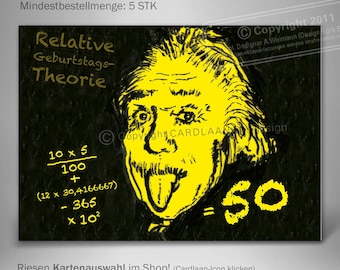 Einladungskarten 50.  I  Einstein  I  Kreative Einladung 50  I  Witziger Spruch Einladung  I  Einladung Party Fünfzigster  I  Einladung 50er