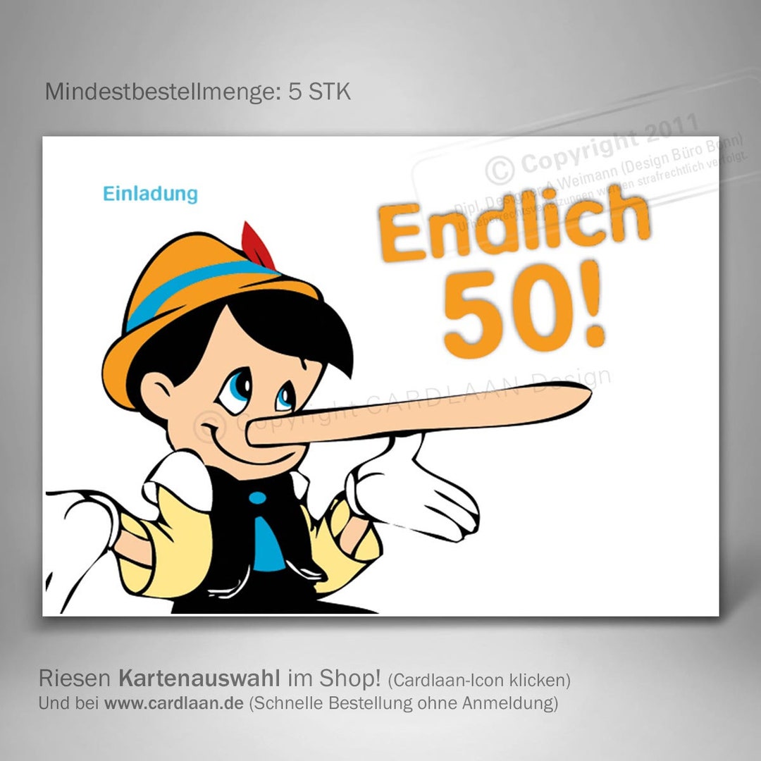Einladungen 50. Geburtstag Fünfzigster Geburtstag lustige Etsy.de