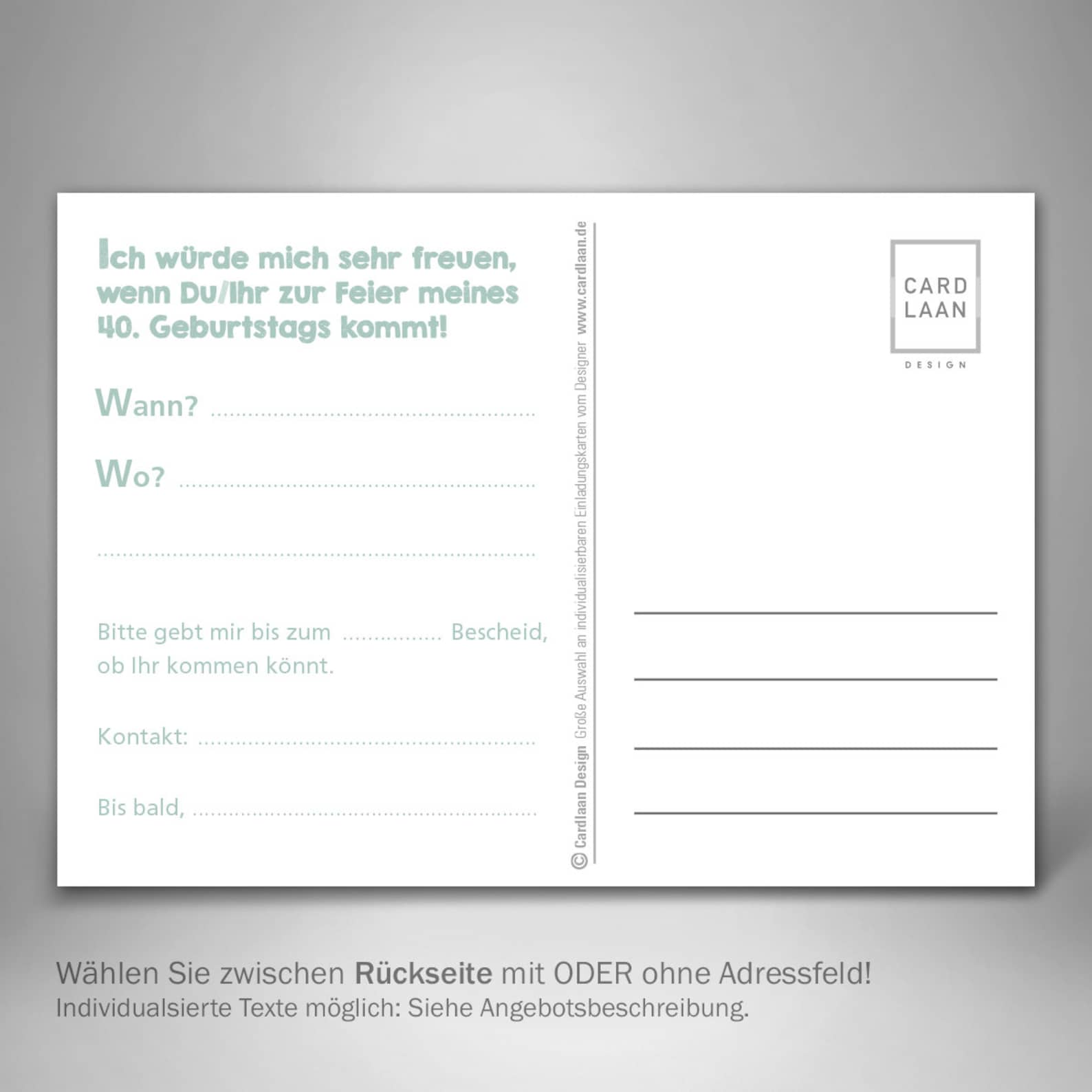 40. Geburtstag Einladung I Geburtstag Frau I Einladungskarten 40. I