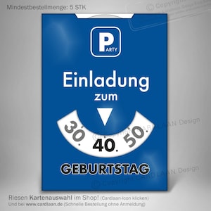 Einladungen 40. Geburtstag  I  Parkscheibe 40  I  40. Karten  I  Einladung lustig  I  Kreative Einladung Idee  I  Mann 40.  I  Frau 40.