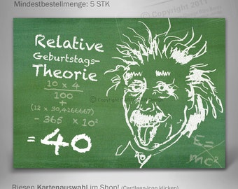 Einstein Invitation Cards 40th | Funny Saying Invitation | Invitations for 40th Birthday | Cards for a 40th Birthday | Invitation Idea for a 40th