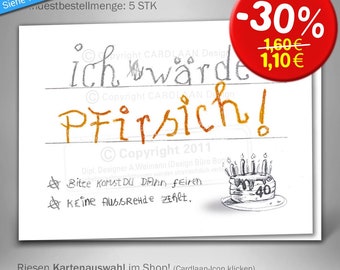 Klappkarten Einladungen 40. Geburtstag, Vierzigster Geburtstag lustige Grußkarte, Witzige Grußkarte 40, Vierzigster kreative Einladungen