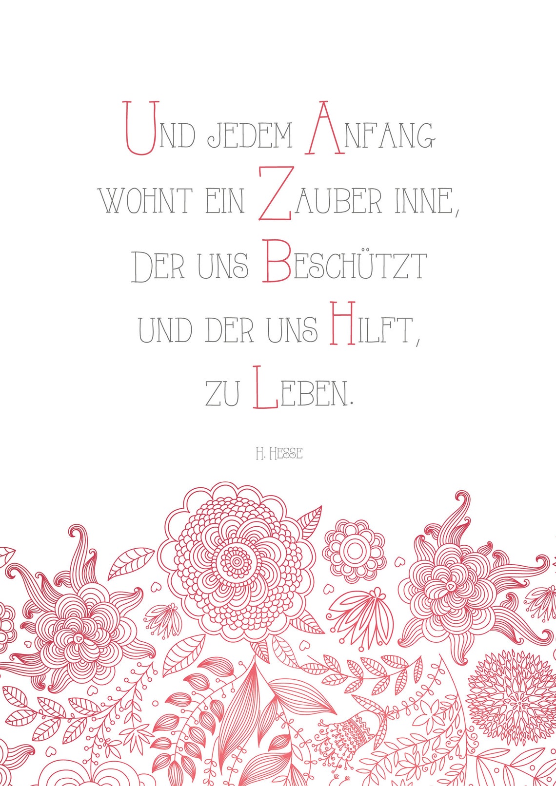 Poster Gedicht Stufen Herrmann Hesse - Etsy.de